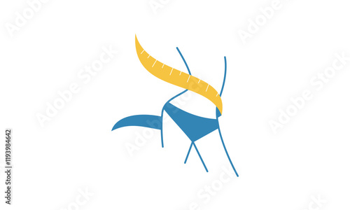 Losing weight icon in bold line - diet, fitness or liposuction logo