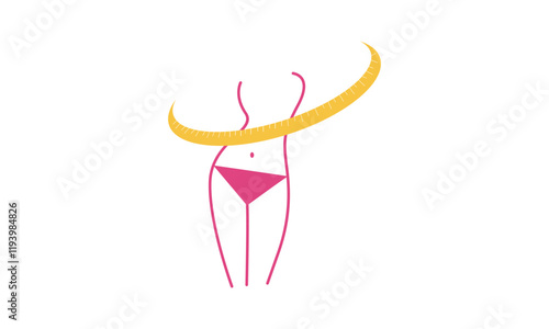 Losing weight icon in bold line - diet, fitness or liposuction logo