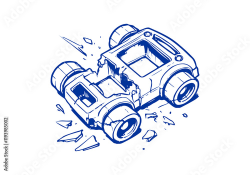 Unused Toys Waste Hand Drawn Sketch Illustration Vector Isolated