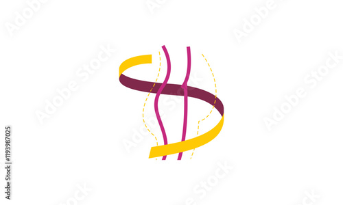 Losing weight icon in bold line - diet, fitness or liposuction logo