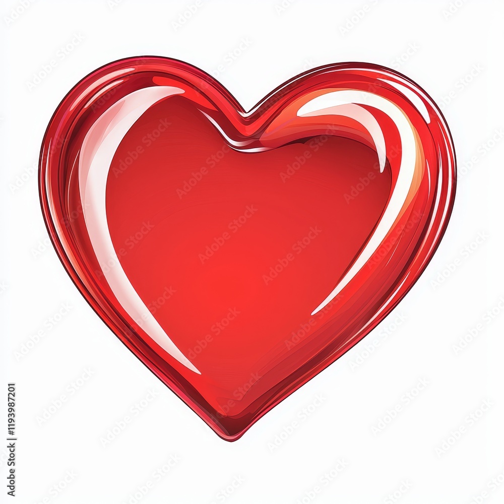 Bright Red Heart Illustration with Smooth Edges Perfect for Valentine's Day or Romantic Themes Bright Red Heart Illustration with Smooth Edges Perfect for Valentine's Day or Romantic Themes