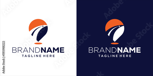 Creative Abstract Logo with Location Pin, Design Inspiration, Illustration, Vector, Icon