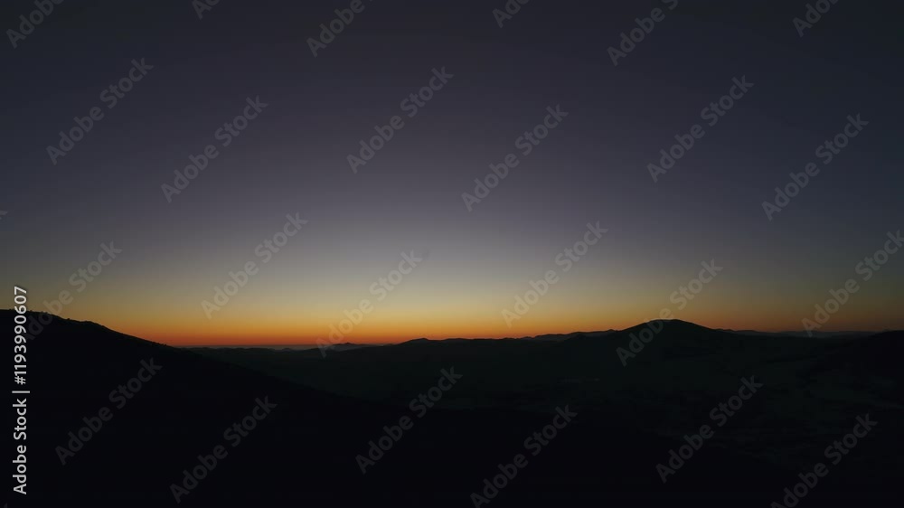 A Serene Twilight Scene With A Glowing Horizon As The Sun Sets - La Serena, Chile A Serene Twilight Scene With A Glowing Horizon As The Sun Sets - La Serena, Chile
