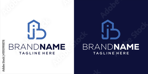 Creative Abstract Logo JB with Real Estate, Design Inspiration, Illustration, Vector, Icon