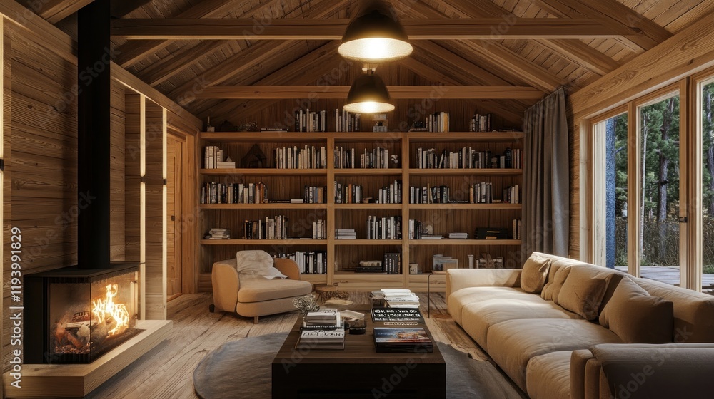 Cozy Wooden Cabin Library: A Serene Reading Retreat Cozy Wooden Cabin Library: A Serene Reading Retreat