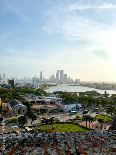 Panoramica de Cartagena, Colombia, desde el Castillo de San Felipe photo