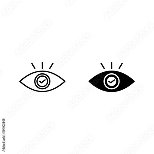 Check mark inside eye icon set color editable