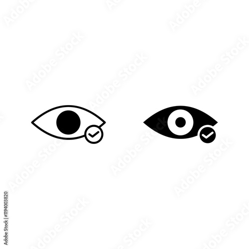 Check mark inside eye icon set color editable