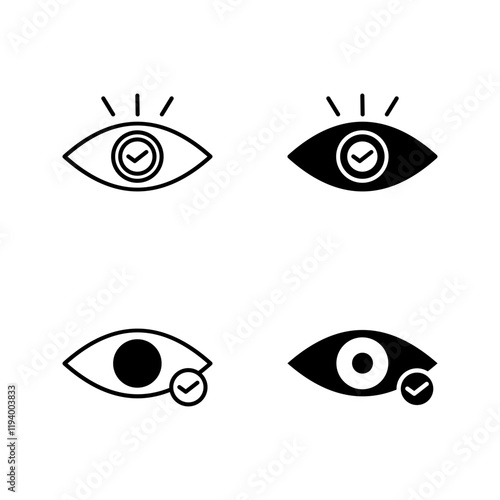 Check mark inside eye icon set color editable