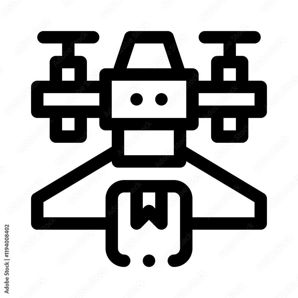 Drone delivery line icon Drone delivery line icon