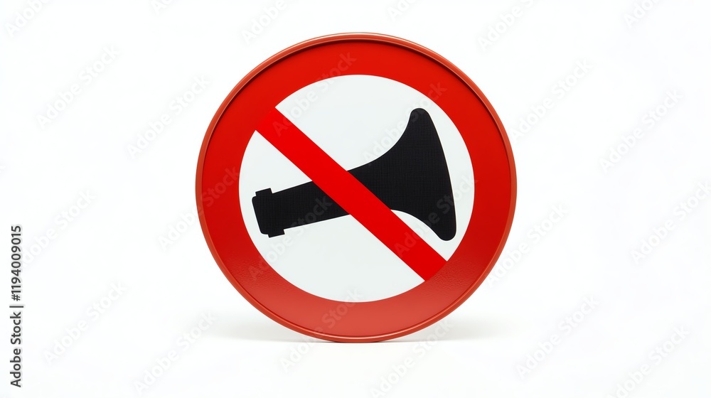 No loudspeakers allowed sign on a white isolated background. No loudspeakers allowed sign on a white isolated background.