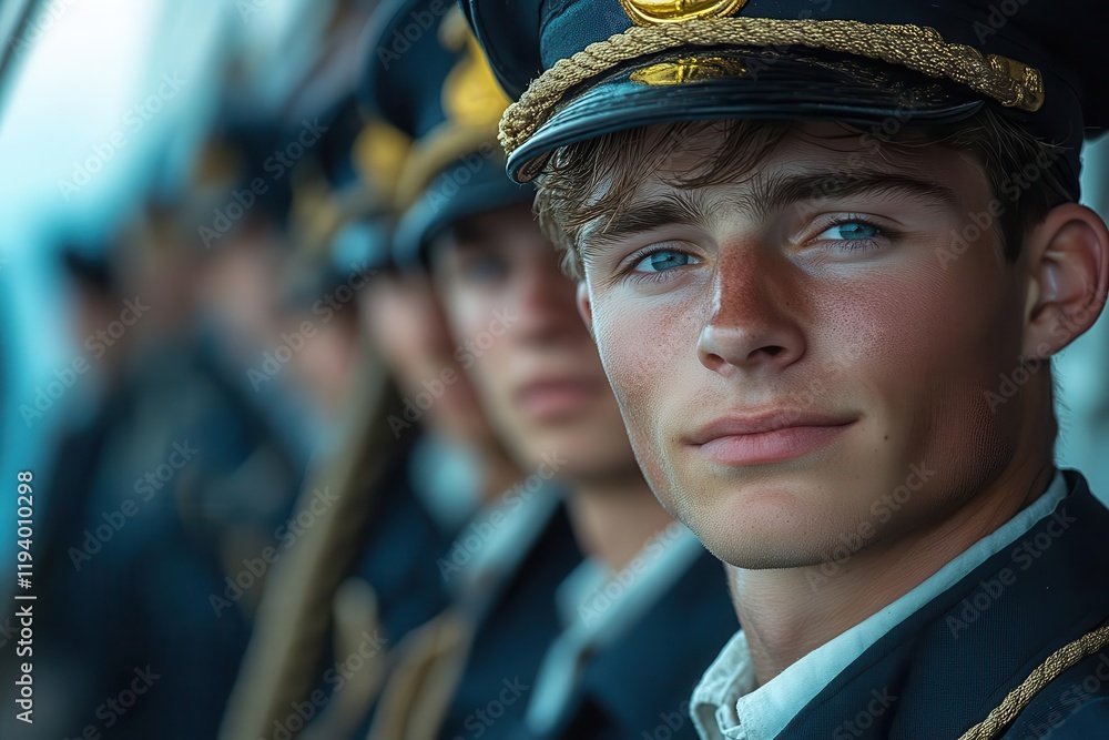 emerging naval cadets in crisp uniforms on the deck of a training ship embodying discipline leadership and camaraderie in service to the sea emerging naval cadets in crisp uniforms on the deck of a training ship embodying discipline leadership and camaraderie in service to the sea