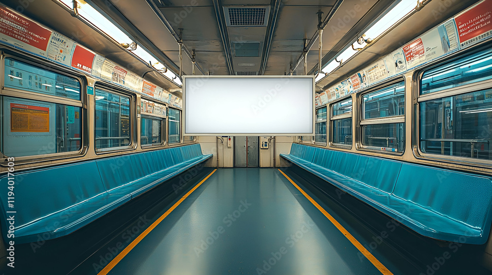 Subway car blank ad interior transit mockup Subway car blank ad interior transit mockup