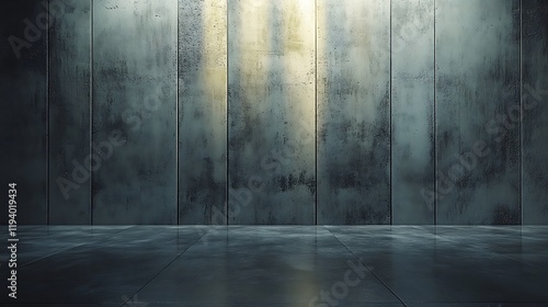 A smooth concrete wall with faint water stains creating abstract patterns  paired with a clean matte floor  softly illuminated with even studio lighting for a modern product display  hd quality 