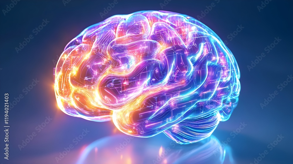 glowing brain ai neural network concept - ai and machine learning glowing brain ai neural network concept - ai and machine learning