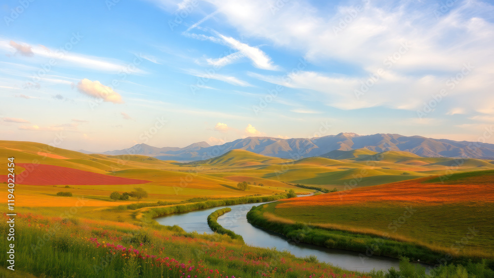Fototapeta premium landscape with mountains