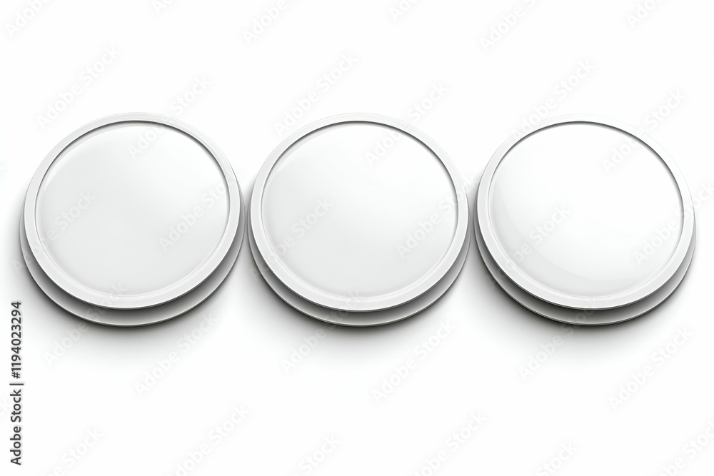 White round lids mockup, studio shot, isolated, packaging design White round lids mockup, studio shot, isolated, packaging design