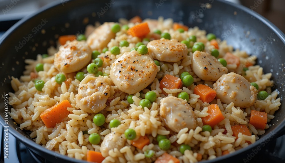 chicken fried rice with peas topping chicken fried rice with peas topping
