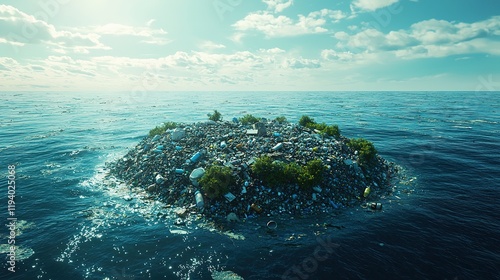 Ocean Pollution: A Plastic Island photo