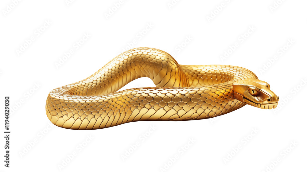 Realistic Golden Snake on a transparent background Realistic Golden Snake on a transparent background