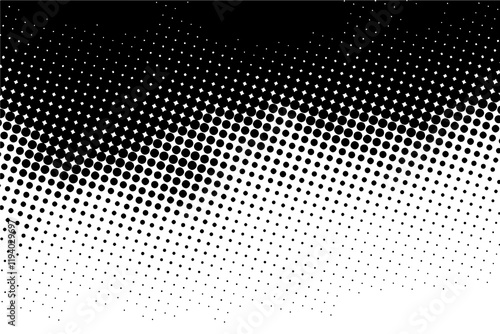 Black Dotted Texture on White Background . Modern Vector Art . Old Paper Effect with Comic Texture . Abstract Wall Design . Grunge Comic Texture Overlay . Vintage Paper Look	