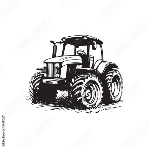 tractor isolated on white