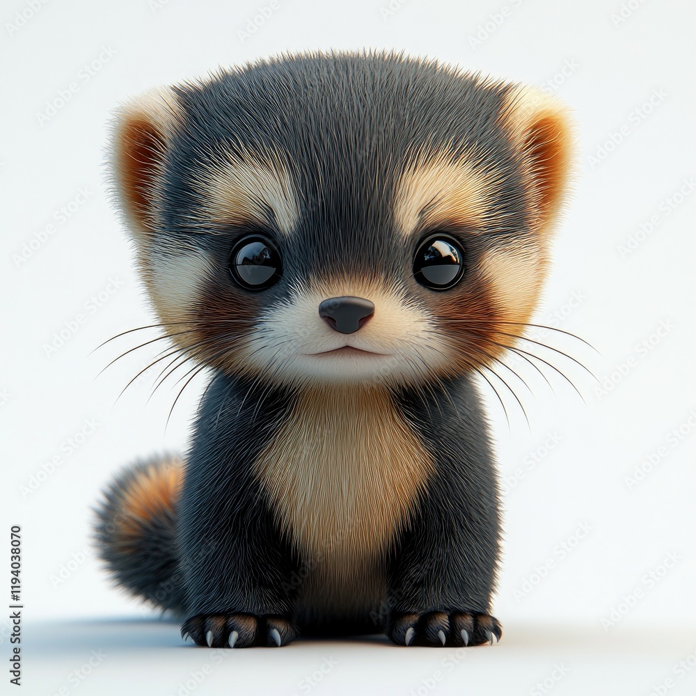 Obraz premium Adorable Red Panda Cub: A Sweet and Fluffy Digital Painting