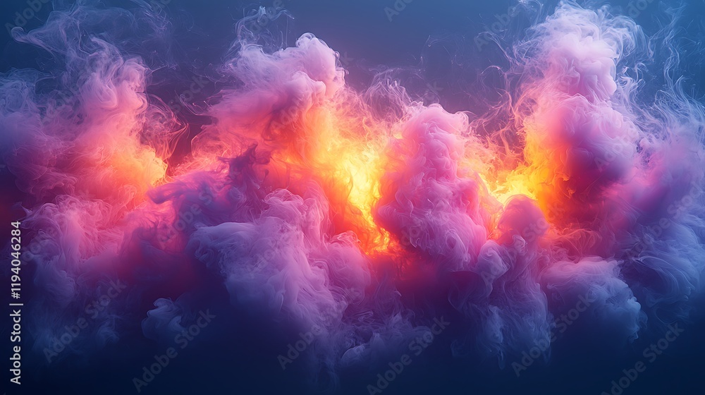 Abstract Colorful Swirling Smoke Cloudscape Image Abstract Colorful Swirling Smoke Cloudscape Image