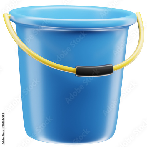 3D Blue Water Bucket Illustration