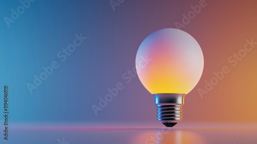 A glowing light bulb emits a warm ambiance against a gradient background, enhancing mood