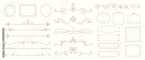 Elegant vintage frames and borders in ornate designs. Decorative frames, ornate borders, and vintage style for classic, elegant, and sophisticated designs. Vintage ornamental elements vector set.