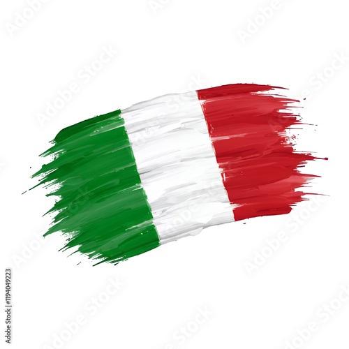 Italian Flag Abstract Brush Stroke Green White Red National Symbol Design Patriotic Graphic Element art Italy paint     