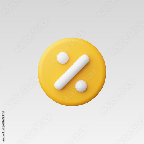 3d Realistic Percentage icon vector illustration