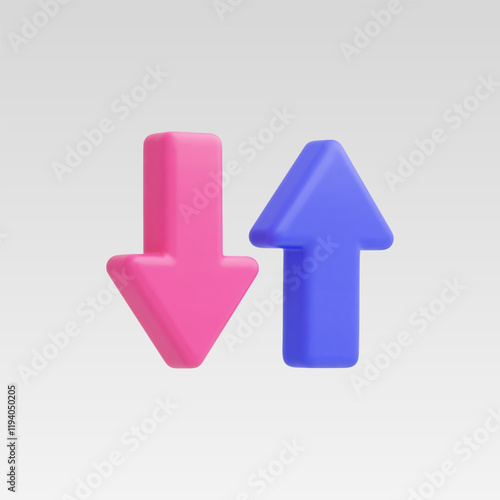 3d Realistic Arrow Up and down vector illustration