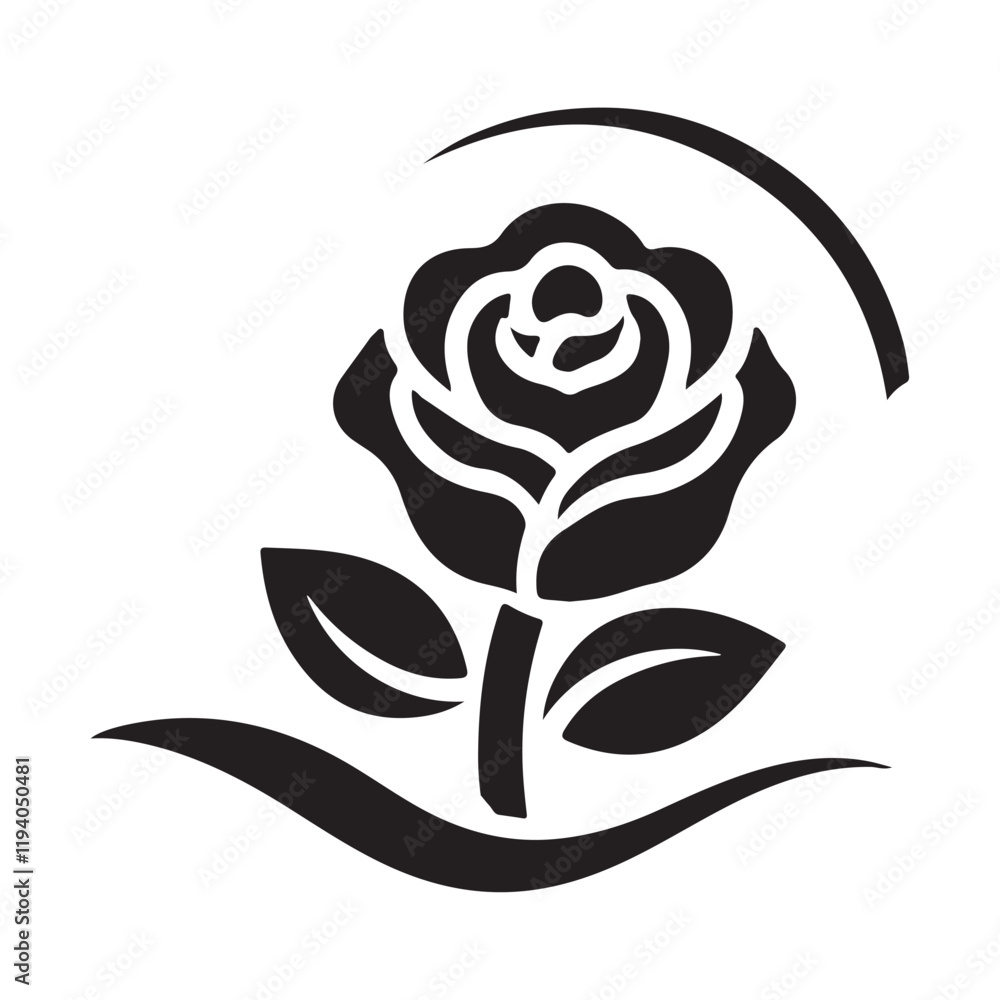 rose silhouette vector