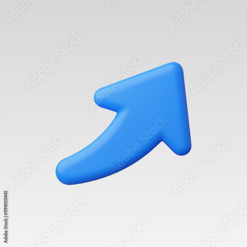3d Realistic Arrow Up Right vector illustration