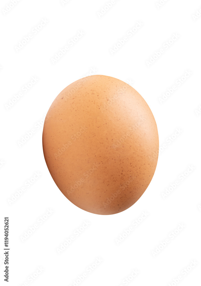Top view of single brown chicken egg isolated with clipping path in png file format Top view of single brown chicken egg isolated with clipping path in png file format
