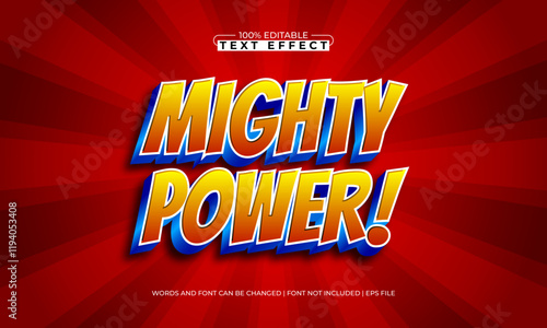 mighty power editable text effect with a kids and happy text style