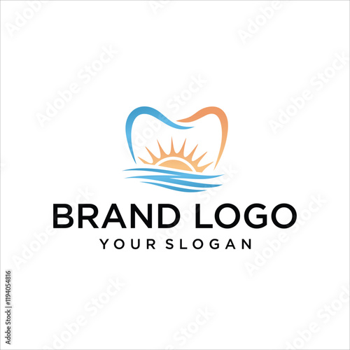 sun dental healty company logo vector
