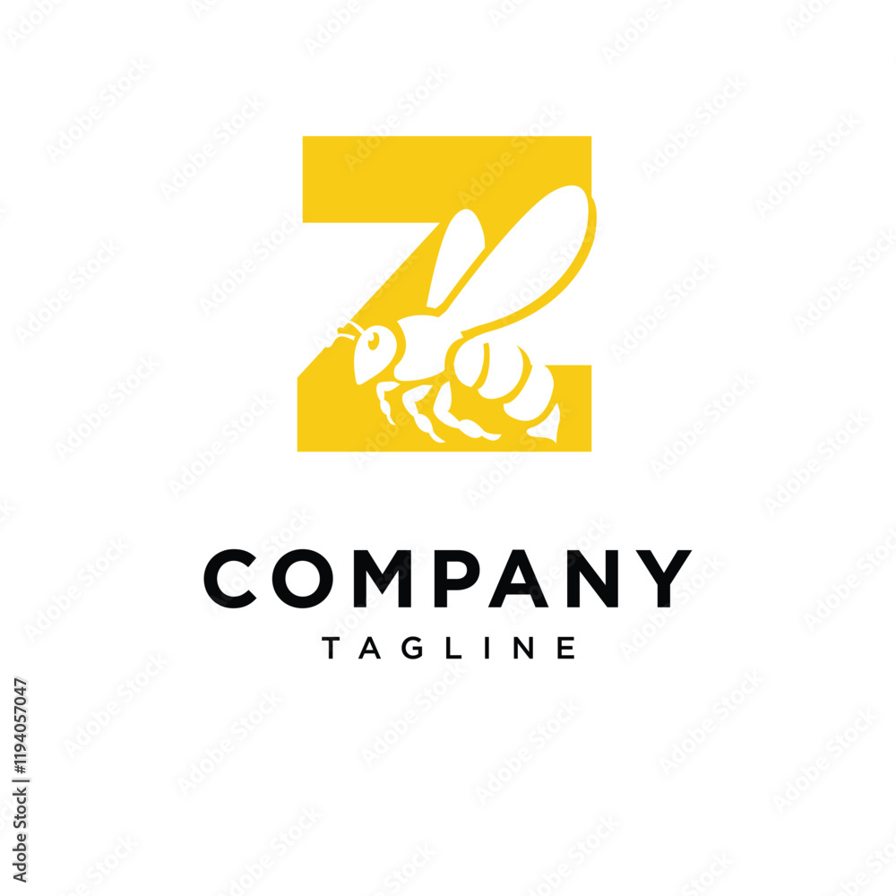 Fototapeta premium Letter Z Bee Logo Icon Vector