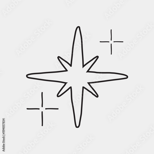 Minimalist starburst line art vector