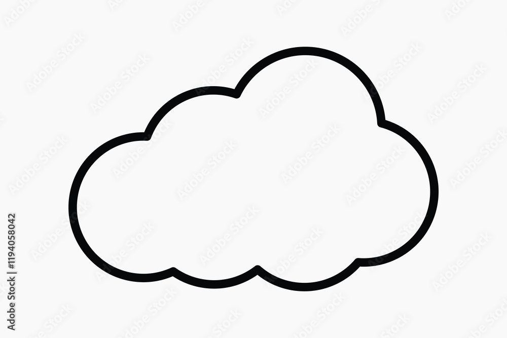 Simple cloud outline illustration. Simple cloud outline illustration.