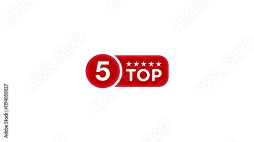 Top Five stars rating vector animation on green screen. Top Five stars customer product rating review.
