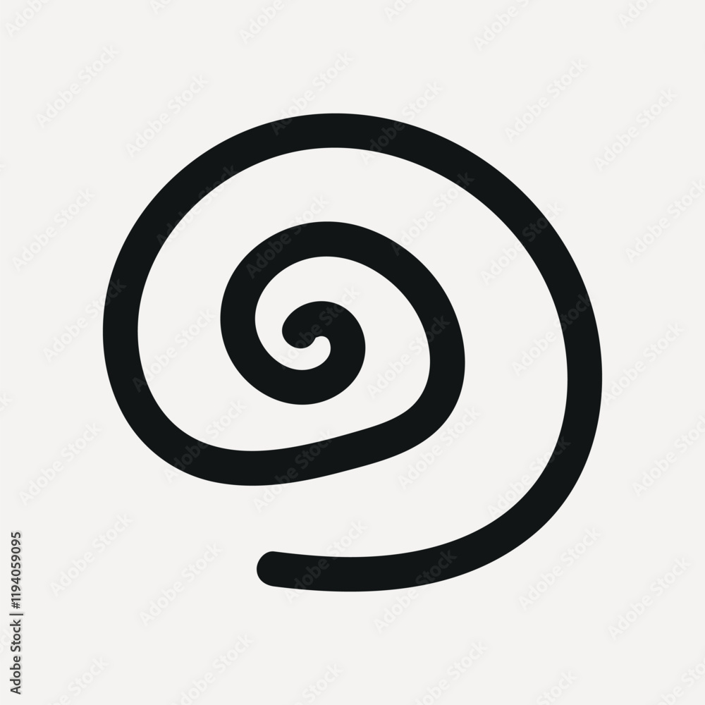 Minimalist black spiral on a light, element vector Minimalist black spiral on a light, element vector