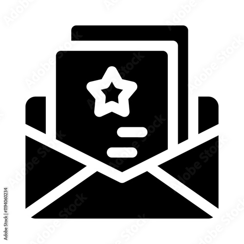 invitation card glyph icon