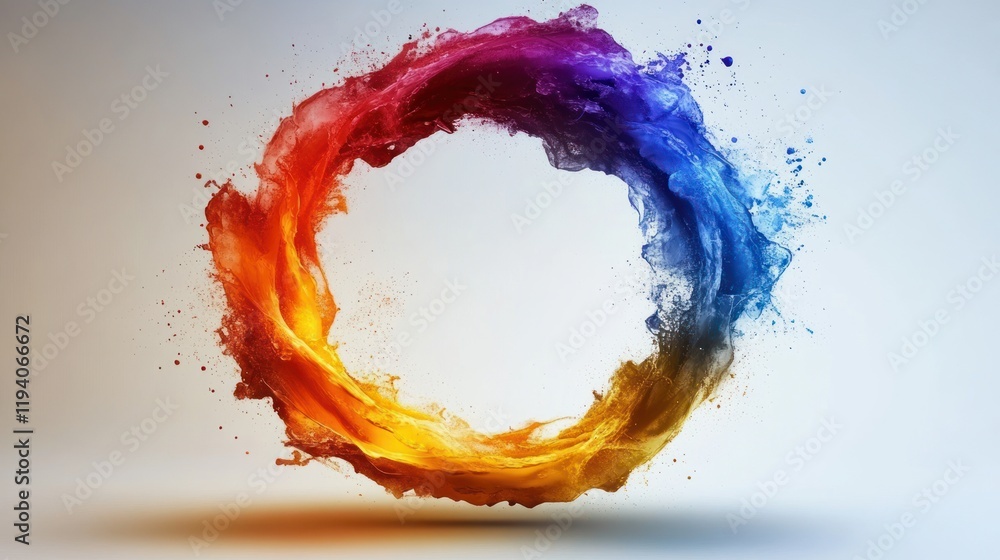 Vibrant Color Swirl in Motion Against a Neutral Background Vibrant Color Swirl in Motion Against a Neutral Background