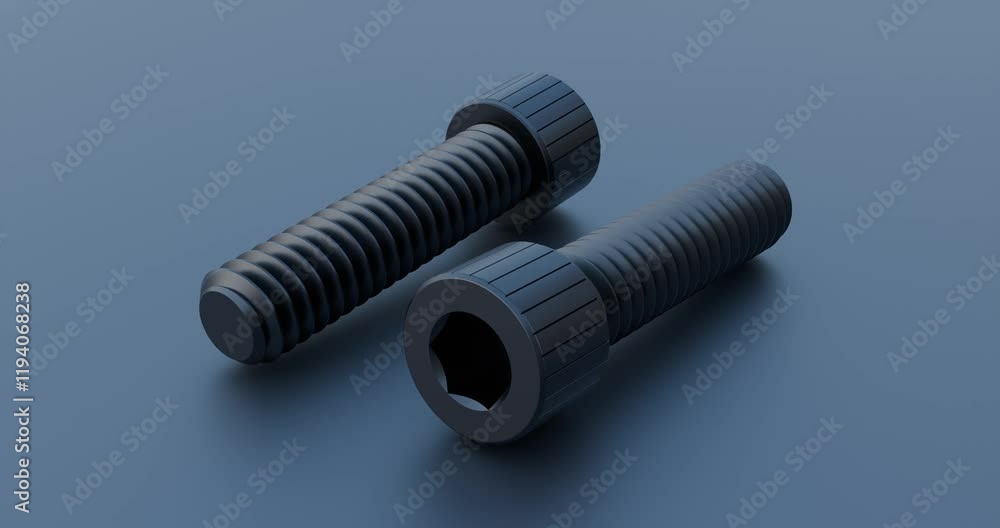 Fasteners and joining devices: Socket Head Screw animation Fasteners and joining devices: Socket Head Screw animation