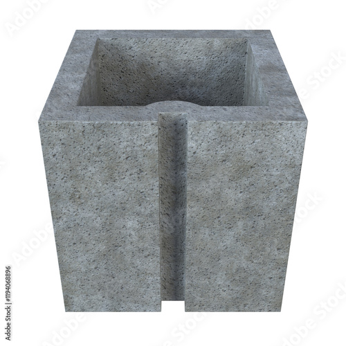 Tableau sur toile Cinder Block Sash Corner Half isolated on white