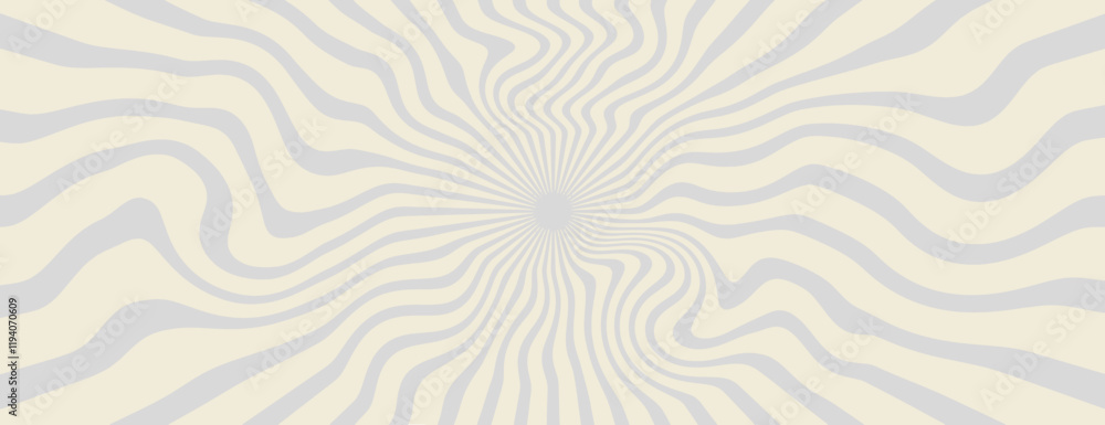 Obraz premium Gray and white striped background with a hypnotic swirl pattern. The background is dynamic and bold, featuring gray and white colors. Psychedelic pattern background vector. Gray background.
