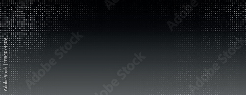 A black gradient background with a dotted texture. The black background fades from dark to light, creating a modern, sleek look. Gradient patterned background vector. Black background.
